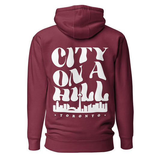 City on a Hill Maroon Unisex Hoodie